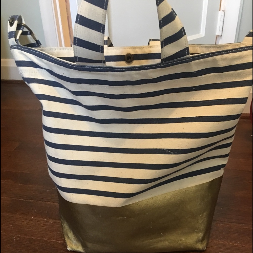 West elm x Baggu gold bottom tote bag